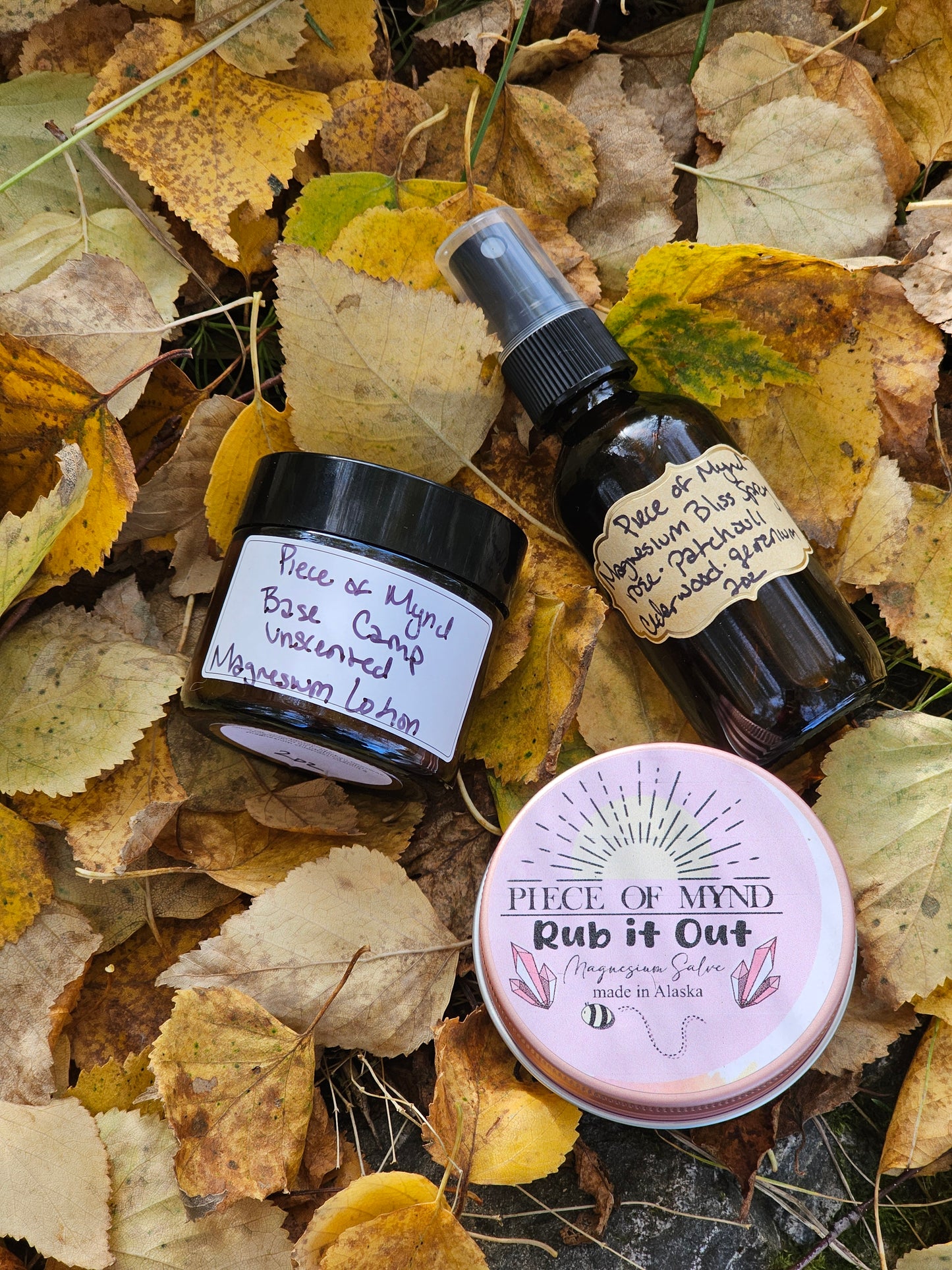 Magnesium Trio Bundle | Magnesium Essentials | Magnesium Bliss Spray + Rub It Out Salve + Base Camp Magnesium Lotion
