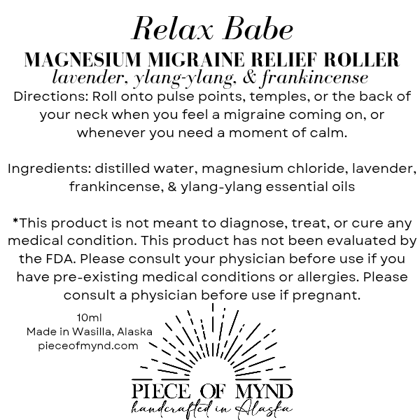 Migraine Relief Duo | Chill Out + Relax Babe | Magnesium Roller Bundle