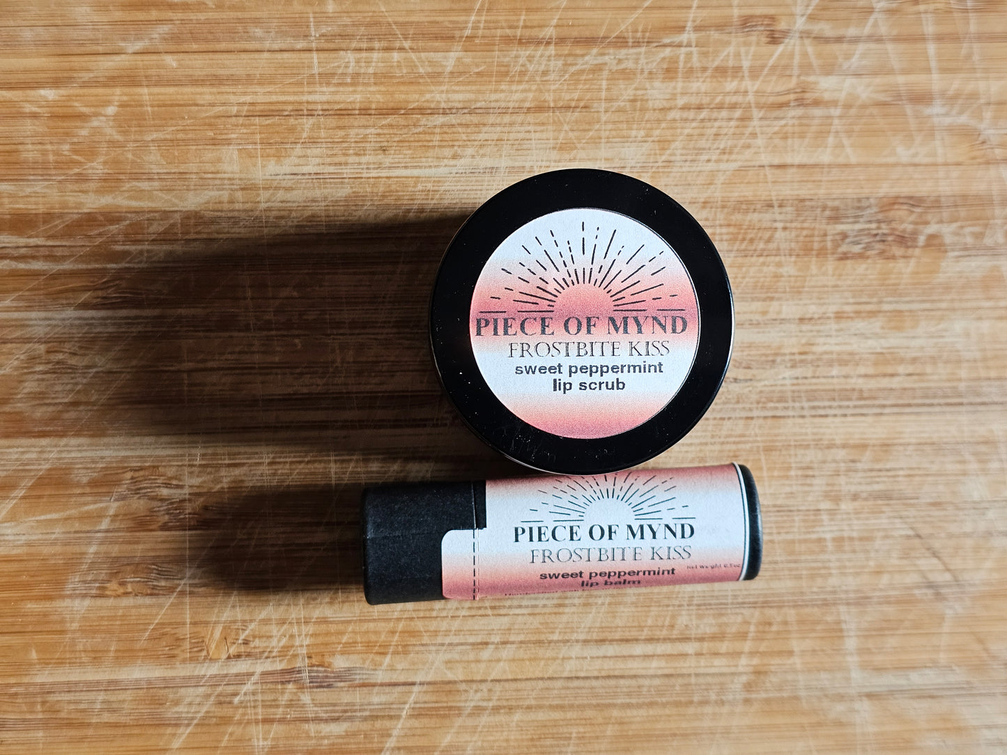 Frostbite Kiss | Seasonal Lip Care Set | Peppermint + Vanilla | Lip Balm + Lip Scrub Gift Set