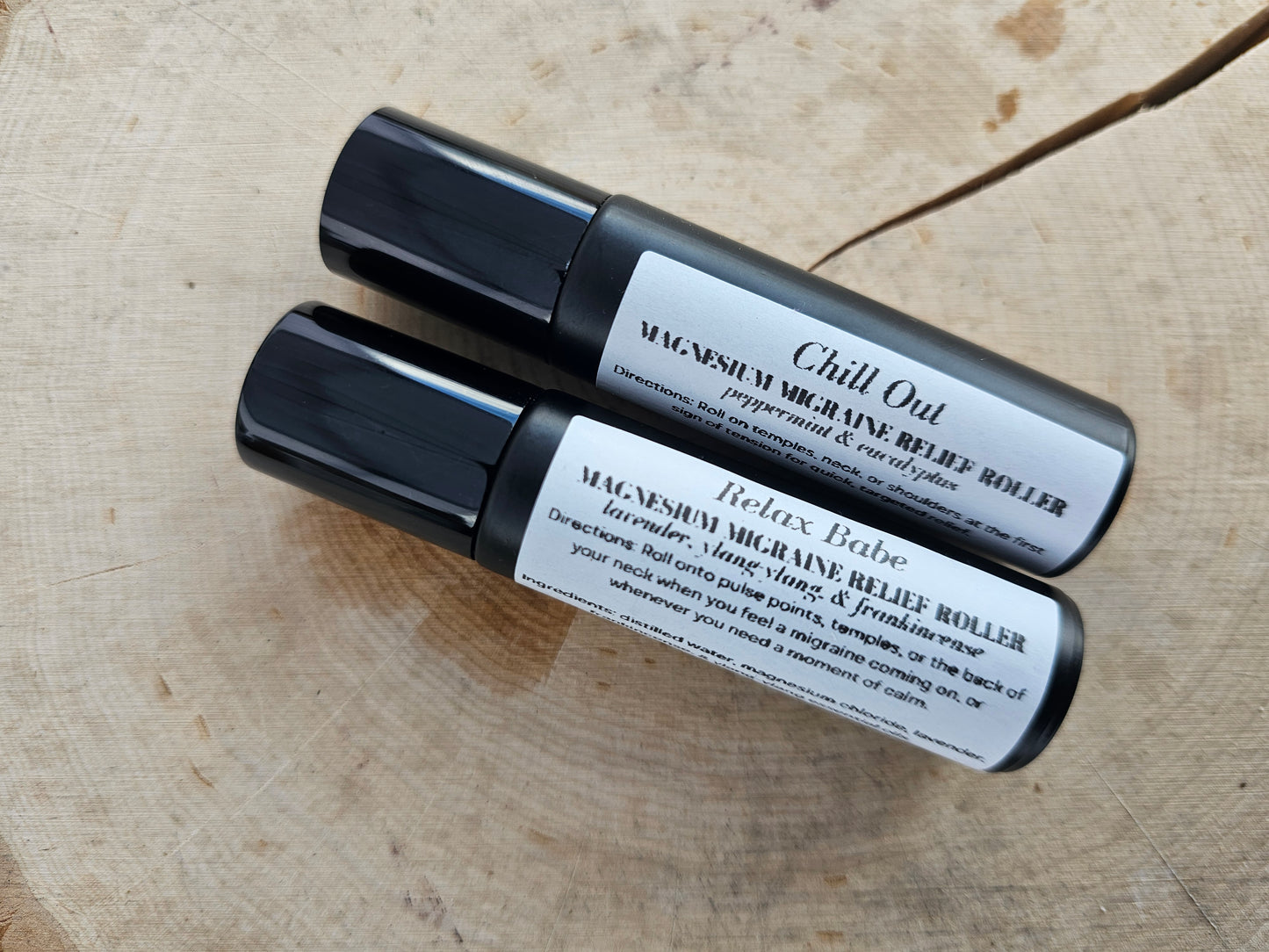 Migraine Relief Duo | Chill Out + Relax Babe | Magnesium Roller Bundle