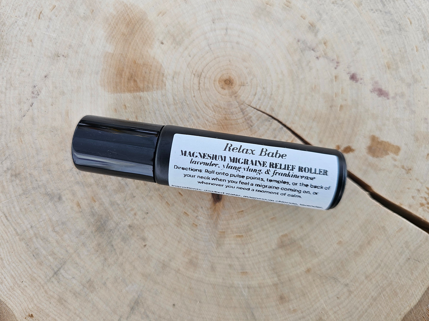 Relax Babe | Lavender + Frankincense + Ylang-Ylang | Magnesium Migraine Relief Roller