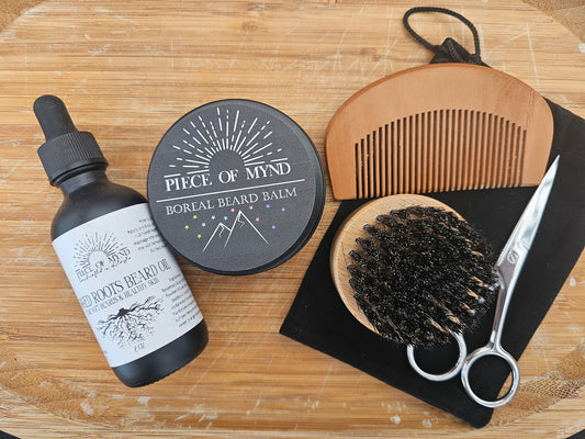 The Northern Man Kit | Backwoods Beard Grooming Travel Kit + Rugged Roots Beard Oil + Boreal Beard Balm