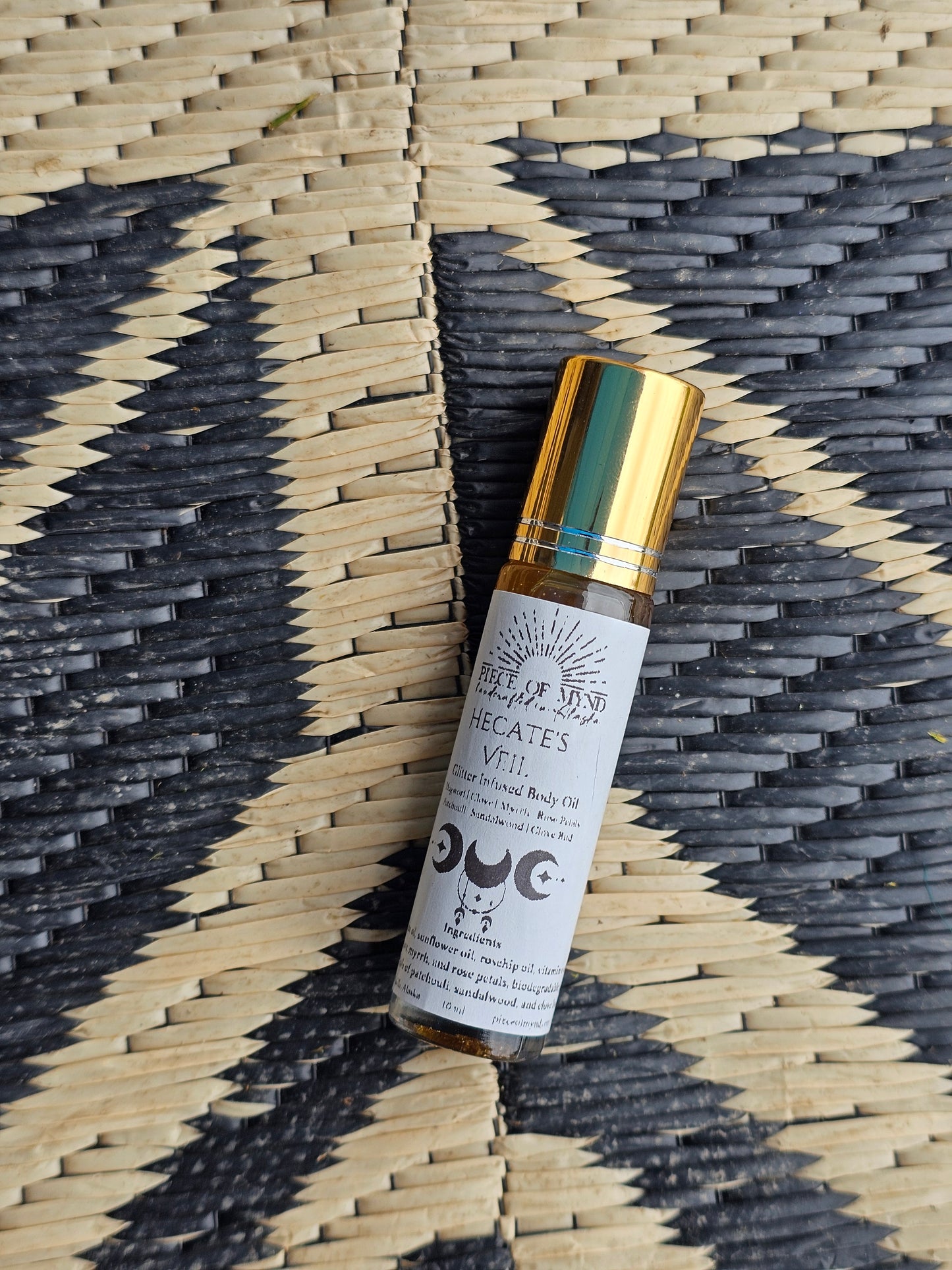 Hecate's Veil | Stardust Collection | Patchouli + Sandalwood + Clove Bud | Glitter Infused Dry Body Oil