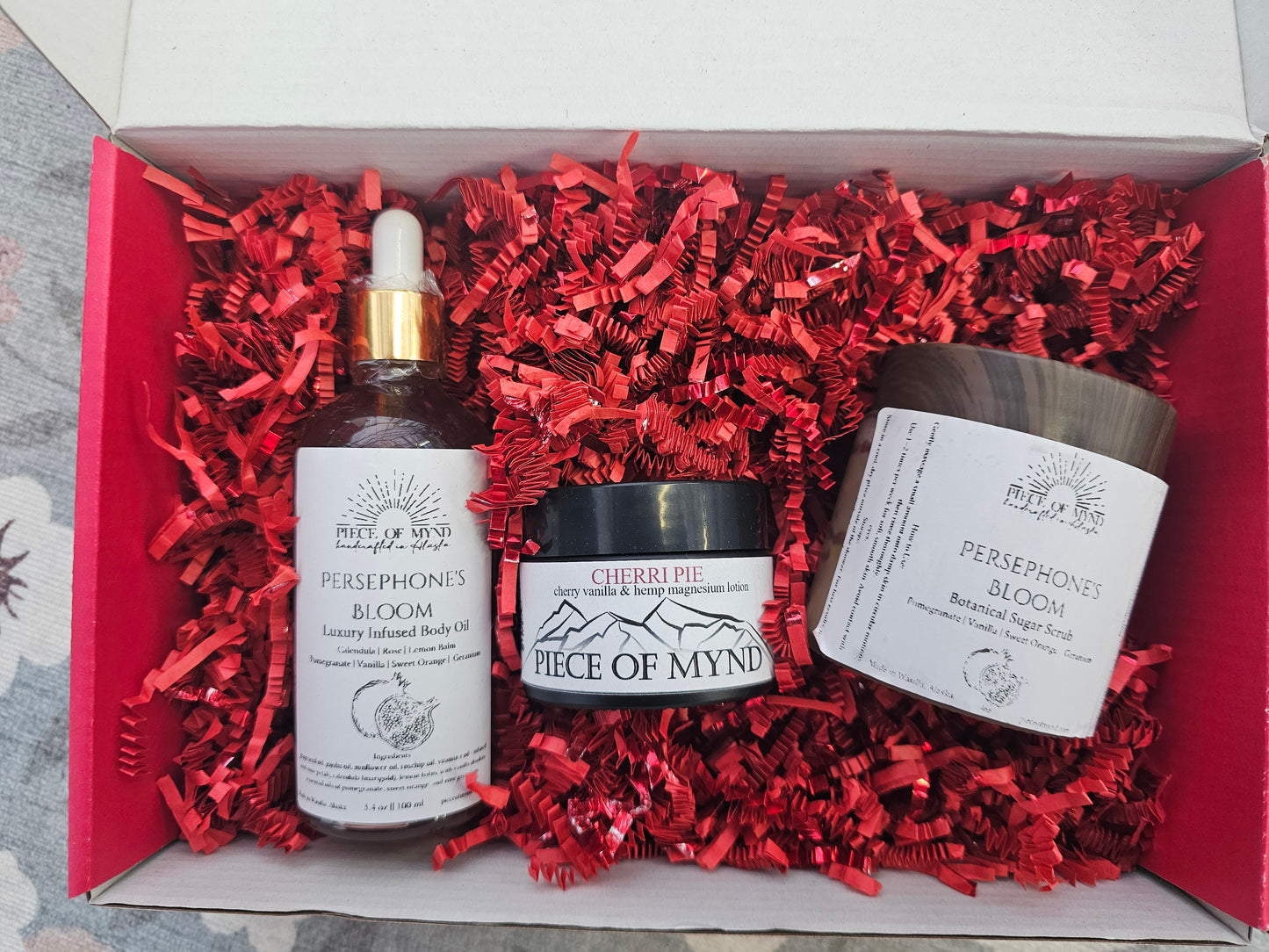 Persephone | Winter Orchard Ritual Box | Body Oil + Sugar Scrub + Magnesium Lotion Gift Set