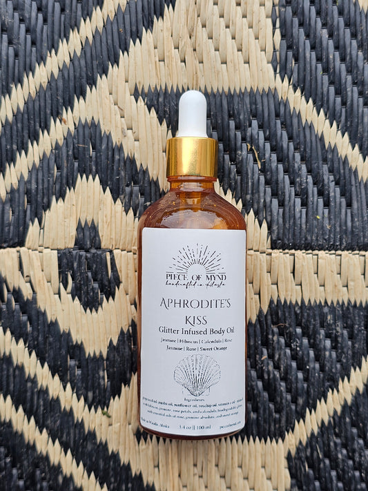 Aphrodite's Kiss | Stardust Collection | Jasmine + Rose + Sweet Orange | Glitter Infused Dry Body Oil
