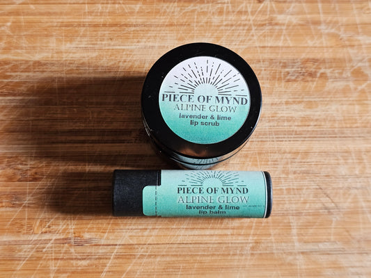 Alpine Glow | Lip Care Set | Lavender + Lime | Lip Balm + Lip Scrub Gift Set