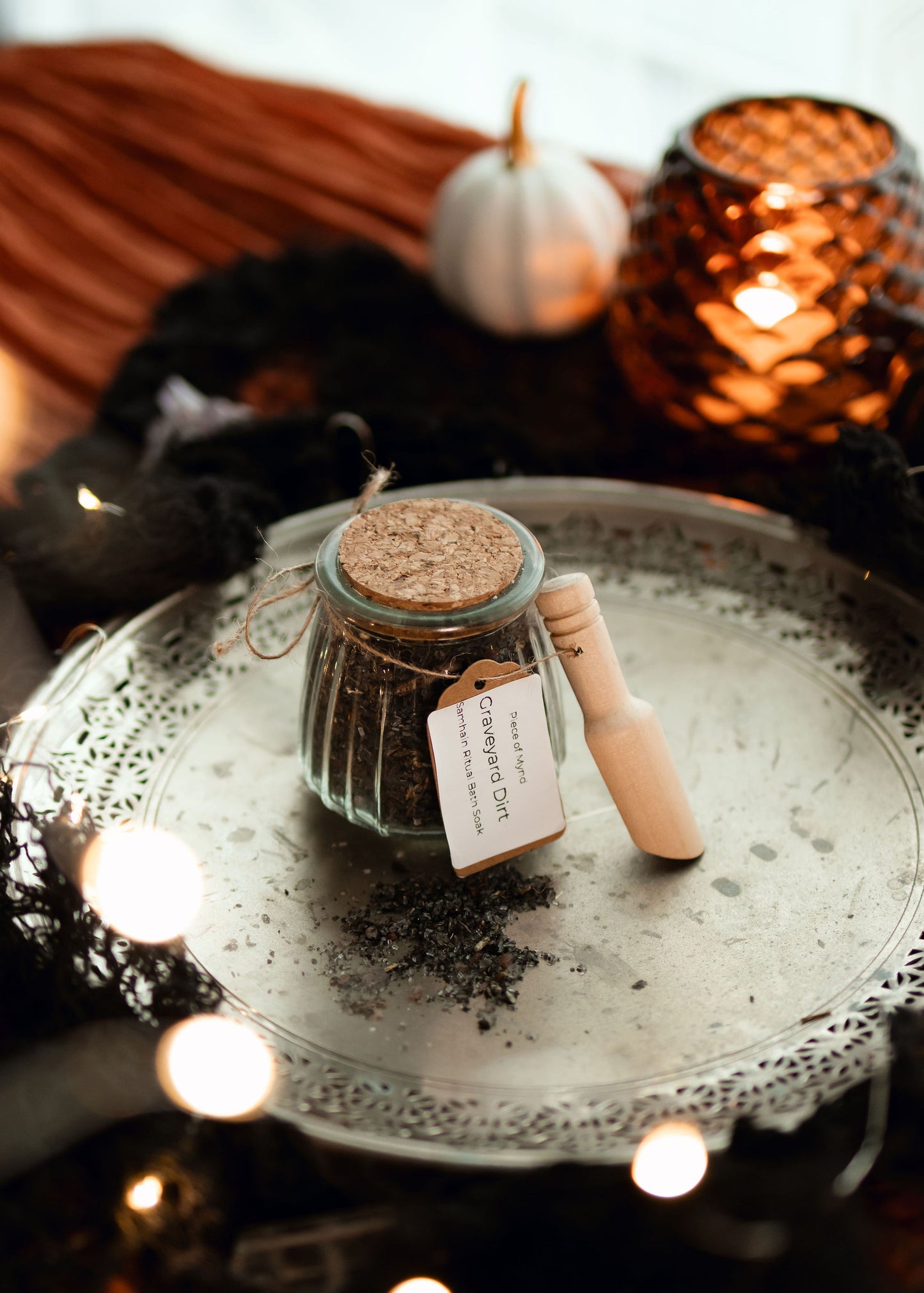 Graveyard Dirt | Seasonal Samhain Ritual Bath Soak | Halloween Bath Soak | Frankincense + Vetiver + Myrrh