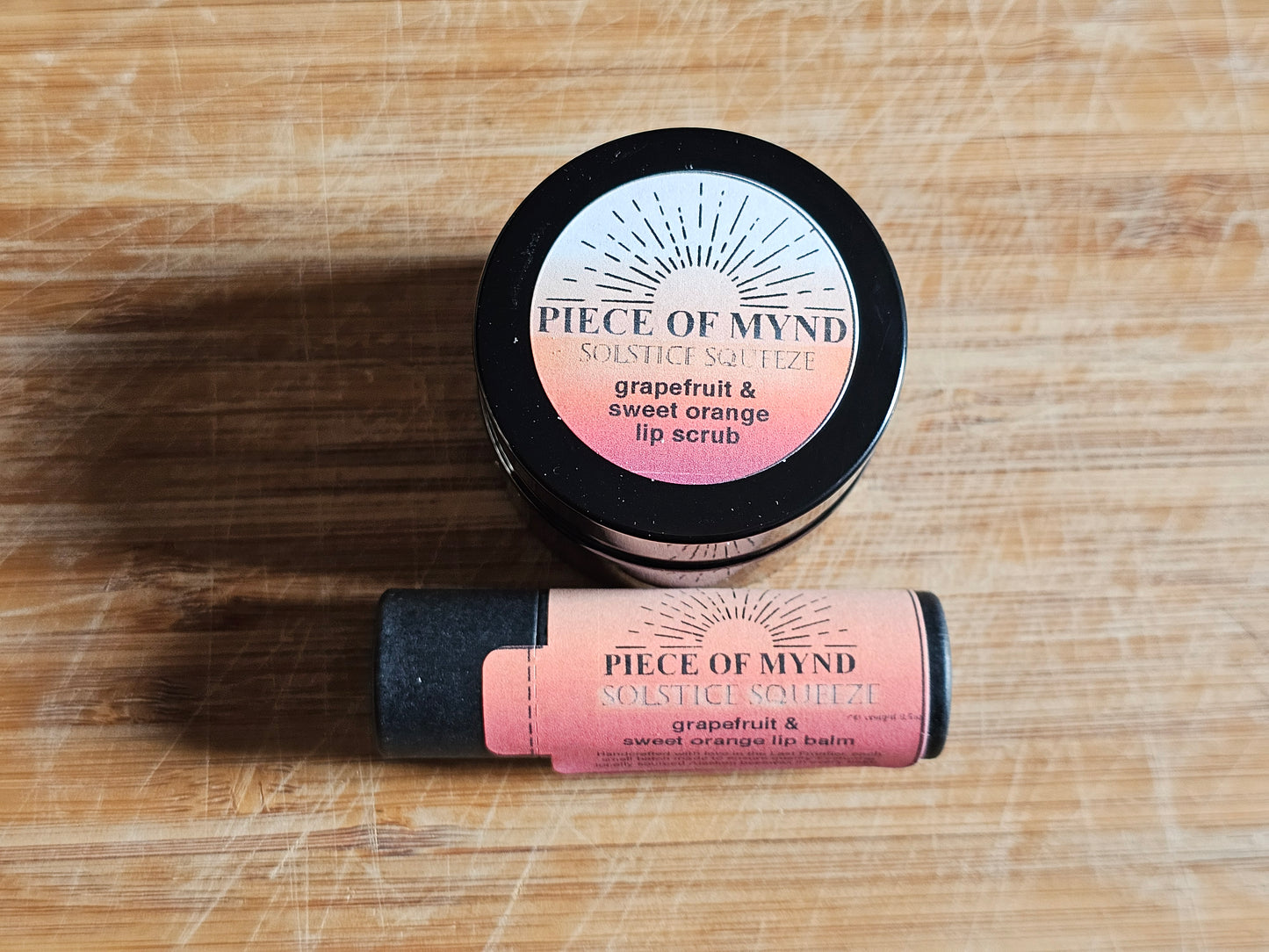 Solstice Squeeze | Lip Care Set | Grapefruit + Sweet Orange | Lip Balm + Lip Scrub Gift Set