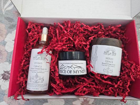 Hera | Moonlit Matriarch Ritual Box | Body Oil + Sugar Scrub + Magnesium Lotion