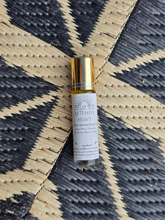 Artemis's Hunt | Stardust Collection | Pine + Cypress + Juniper Berry | Glitter Infused Dry Body Oil