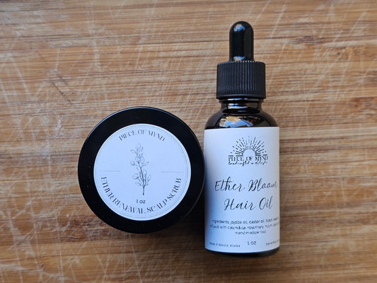 Into the Ether: Hair Care Pre-Launch Bundle | Ether Bloom Hair Oil + Ether Renewal Scalp Scrub (1oz each)