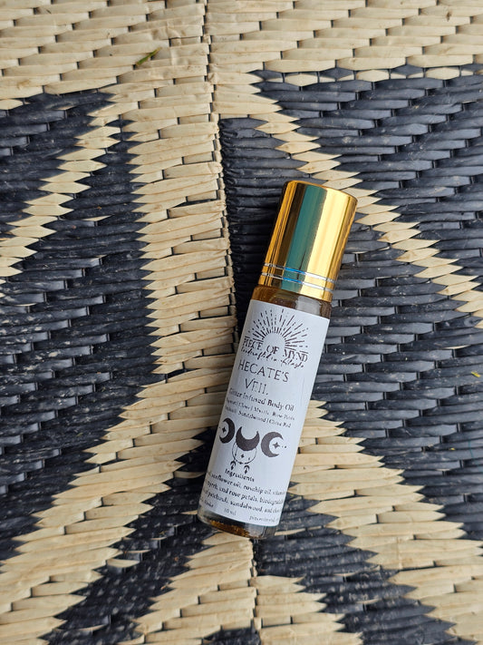 Hecate's Veil | Stardust Collection | Patchouli + Sandalwood + Clove Bud | Glitter Infused Dry Body Oil
