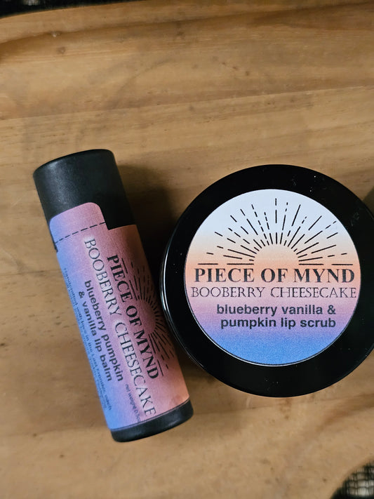 Booberry Cheesecake | Seasonal Lip Care Set | Blueberry Pumpkin + Vanilla | Lip Balm + Scrub Set